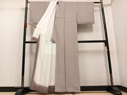 平和屋着物●上質な小紋　菊唐草文　正絹　逸品　AABG7286ph