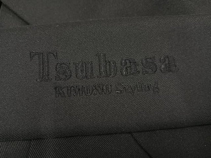 平和屋着物●女性　行灯袴　Tsubasa　刺繍　舞蝶文　黒地　銀糸　洗える着物　AABG7289ph