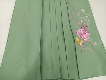 平和屋着物●ファッションブランド　hiromichi nakano　ヒロミチナカノ　女性　行灯袴　刺繍　草花文　金糸　洗える着物　AABG7292ph