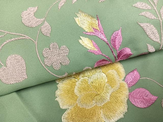 平和屋着物●ファッションブランド　hiromichi nakano　ヒロミチナカノ　女性　行灯袴　刺繍　草花文　金糸　洗える着物　AABG7292ph