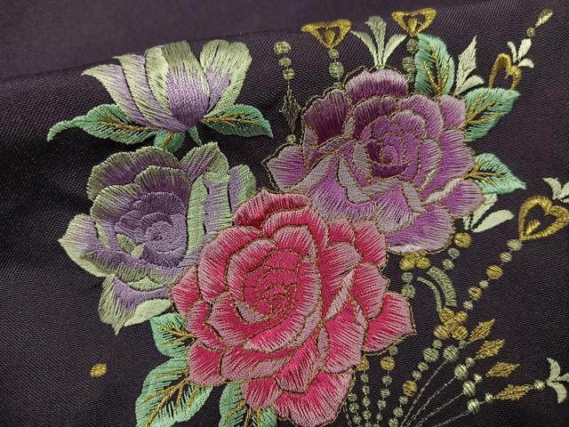平和屋着物●藤田志穂 　女性　行灯袴　刺繍　舞花文　洗える着物　AABG7294ph