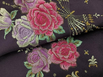 平和屋着物●藤田志穂 　女性　行灯袴　刺繍　舞花文　洗える着物　AABG7294ph