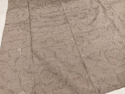 平和屋着物●上質な紬　牡丹文　正絹　逸品　AABG7296ph