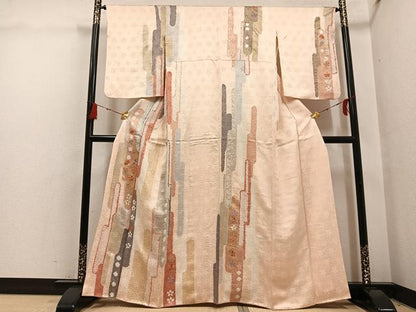 平和屋着物●創業460年・千總　訪問着　駒刺繍　絞り　花間道　金彩　高島屋扱い　正絹　逸品　AABG7299ph
