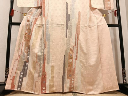 平和屋着物●創業460年・千總　訪問着　駒刺繍　絞り　花間道　金彩　高島屋扱い　正絹　逸品　AABG7299ph