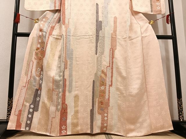 平和屋着物●創業460年・千總　訪問着　駒刺繍　絞り　花間道　金彩　高島屋扱い　正絹　逸品　AABG7299ph