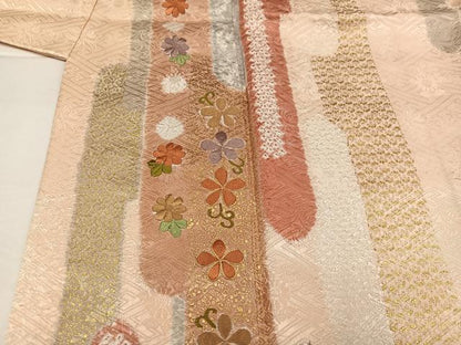 平和屋着物●創業460年・千總　訪問着　駒刺繍　絞り　花間道　金彩　高島屋扱い　正絹　逸品　AABG7299ph