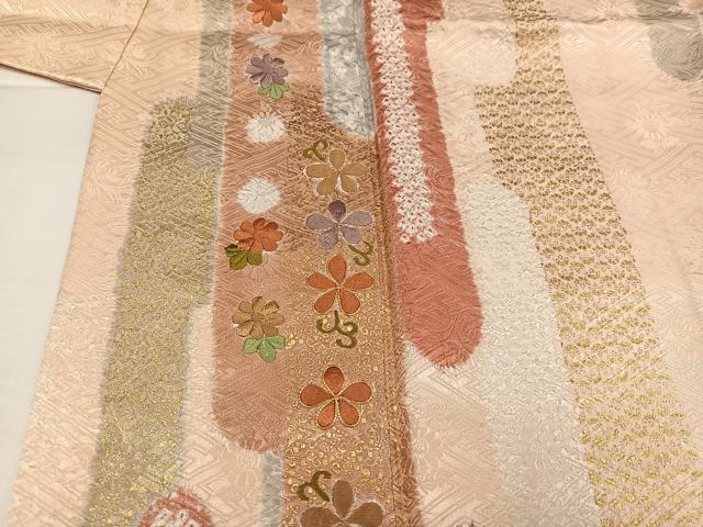 平和屋着物●創業460年・千總　訪問着　駒刺繍　絞り　花間道　金彩　高島屋扱い　正絹　逸品　AABG7299ph
