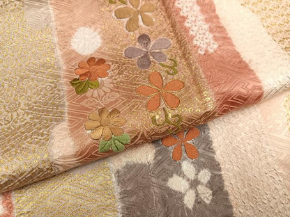 平和屋着物●創業460年・千總　訪問着　駒刺繍　絞り　花間道　金彩　高島屋扱い　正絹　逸品　AABG7299ph