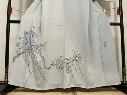 平和屋着物●訪問着　友禅　作家物　修作　藤花房　金彩　正絹　逸品　AABG7300ph