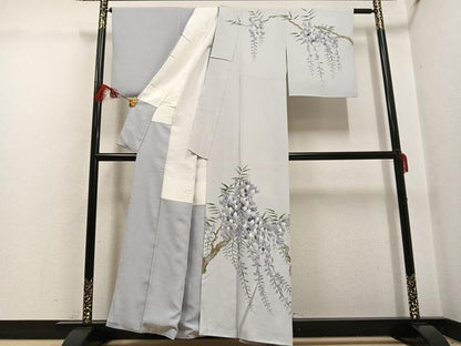 平和屋着物●訪問着　友禅　作家物　修作　藤花房　金彩　正絹　逸品　AABG7300ph