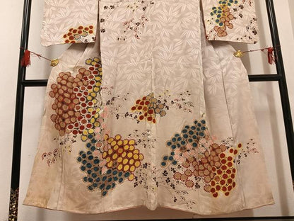 平和屋着物●アンティーク　大正ロマン　訪問着　草花文　正絹　逸品　AABG7301ph