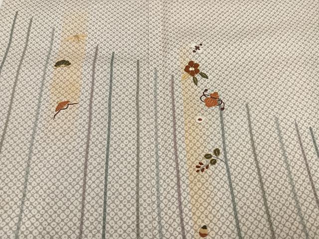 平和屋着物●訪問着　刺繍　松竹梅文　金糸　正絹　逸品　AABG7303ph