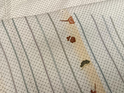 平和屋着物●訪問着　刺繍　松竹梅文　金糸　正絹　逸品　AABG7303ph