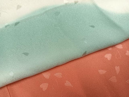 平和屋着物●振袖用長襦袢　無双仕立て　遠山　桜花弁地紋　正絹　逸品　AABG7306ph