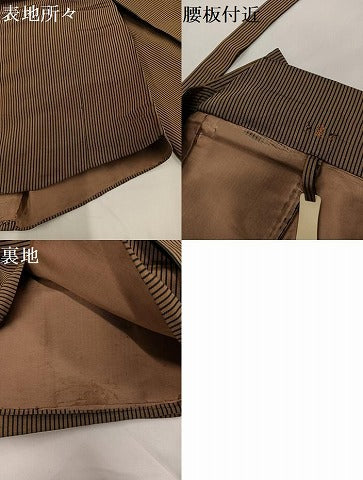 平和屋着物●男性　馬乗り袴　縞　正絹　逸品　AABG7307ph