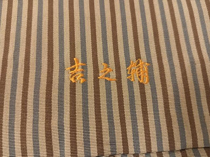 平和屋着物●男性　馬乗り袴　縞　正絹　逸品　AABG7308ph