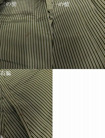 平和屋着物●男性　馬乗り袴　縞　正絹　逸品　AABG7309ph