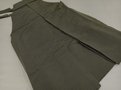 平和屋着物●男性　馬乗り袴　縞　正絹　逸品　AABG7309ph