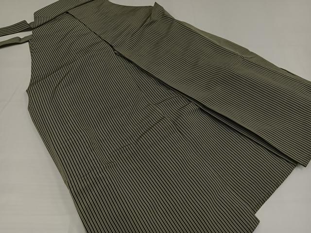 平和屋着物●男性　馬乗り袴　縞　正絹　逸品　AABG7309ph