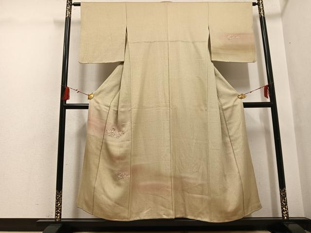 平和屋着物●訪問着　お召地　刺繍　橘文　暈し染め　正絹　逸品　AABG7310ph