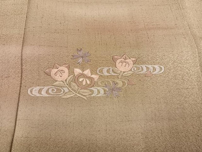 平和屋着物●訪問着　お召地　刺繍　橘文　暈し染め　正絹　逸品　AABG7310ph