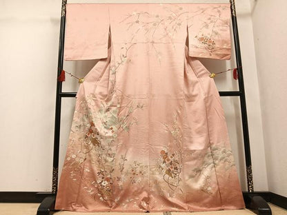 平和屋着物●訪問着　花筏文　暈し染め　金彩　正絹　逸品　AABG7311ph