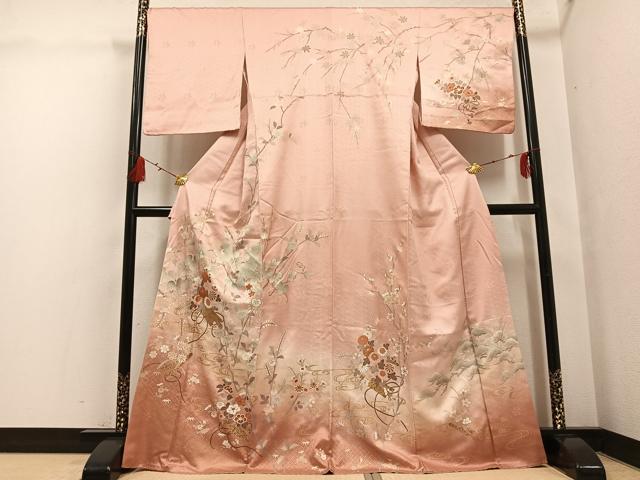 平和屋着物●訪問着　花筏文　暈し染め　金彩　正絹　逸品　AABG7311ph