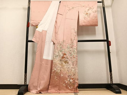 平和屋着物●訪問着　花筏文　暈し染め　金彩　正絹　逸品　AABG7311ph