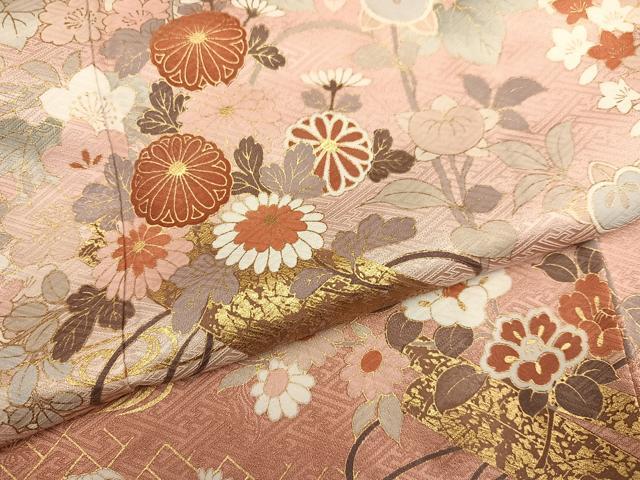 平和屋着物●訪問着　花筏文　暈し染め　金彩　正絹　逸品　AABG7311ph