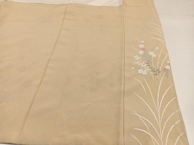 平和屋着物●訪問着　友禅　駒刺繍　草花文　さが美扱い　正絹　逸品　AABG7315ph