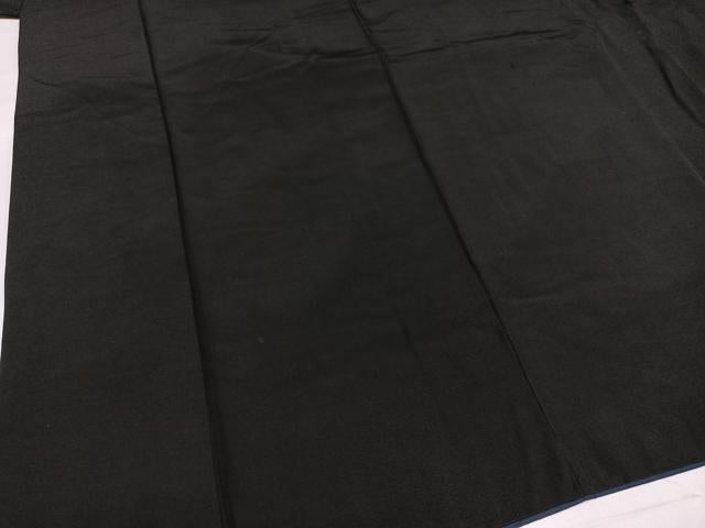 平和屋着物●男性　黒紋付・羽織セット　正絹　逸品　AABG7317ph