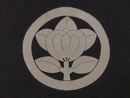 平和屋着物●男性　黒紋付・羽織セット　正絹　逸品　AABG7317ph