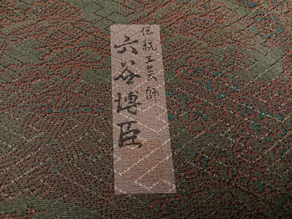 平和屋着物●人間国宝　初代六谷梅軒の息子　二代目　六谷梅軒(六谷博臣)江戸小紋　風景草花文　正絹　逸品　AABG7320ph