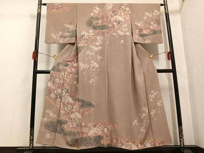 平和屋着物●十日町　名門　滝泰謹製　訪問着　辻が花　絞り　金彩　正絹　逸品　AABG7326ph