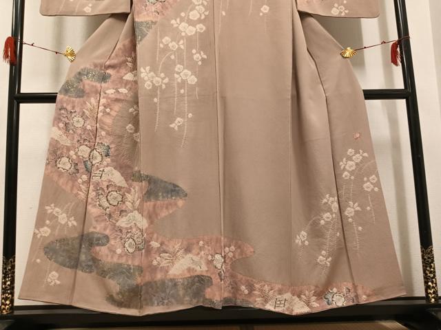 平和屋着物●十日町　名門　滝泰謹製　訪問着　辻が花　絞り　金彩　正絹　逸品　AABG7326ph