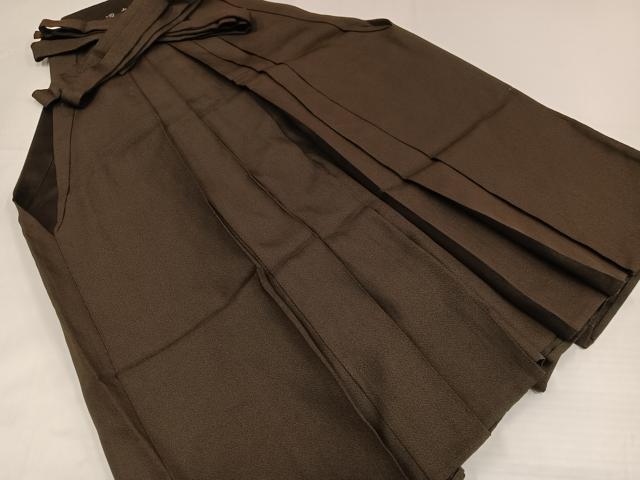 平和屋着物●男性　馬乗り袴　霞文　赤墨色　正絹　逸品　AABG7327ph