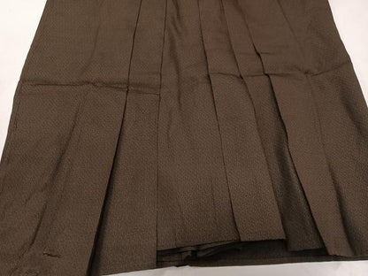 平和屋着物●男性　馬乗り袴　黒茶色　正絹　逸品　AABG7328ph