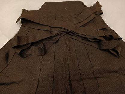 平和屋着物●男性　馬乗り袴　黒茶色　正絹　逸品　AABG7328ph