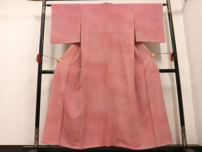 平和屋着物●染色作家　斉藤三才　小紋　霞文　暈し染め　正絹　逸品　AABG7329ph