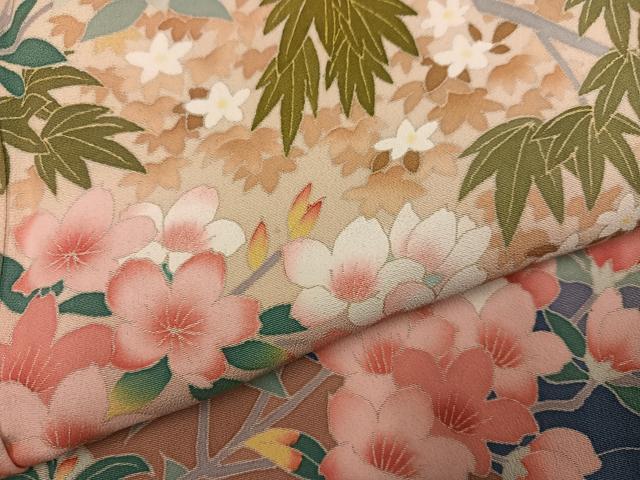 平和屋着物●本加賀友禅作家　村下信吉　黒留袖　鴛鴦草花文　正絹　逸品　AABG7330ph