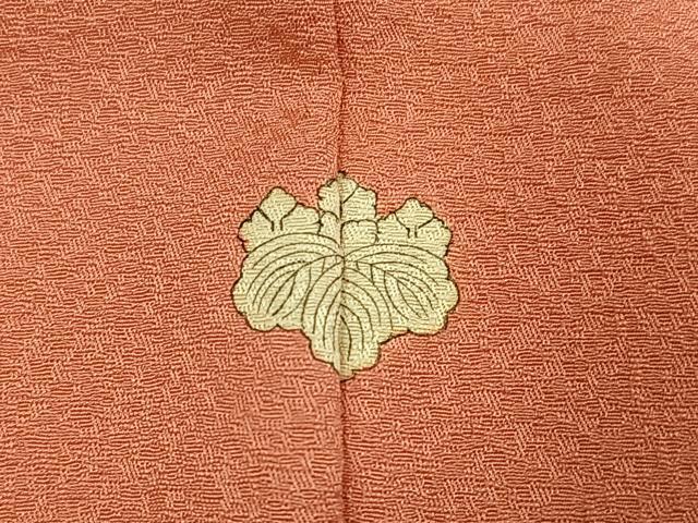 平和屋着物●上質な色無地　甚三紅色　正絹　逸品　未使用　AABG7332ph