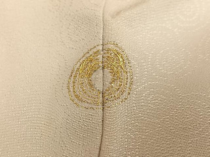 平和屋着物●訪問着　駒刺繍　雲重ね花丸文　金彩　正絹　逸品　未使用　AABG7334ph