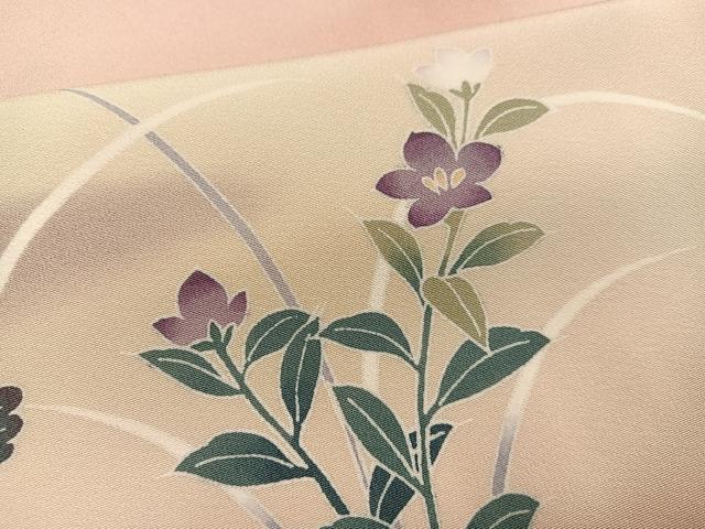 平和屋着物●訪問着　友禅　作家物　枝花文　正絹　逸品　AABG7335ph