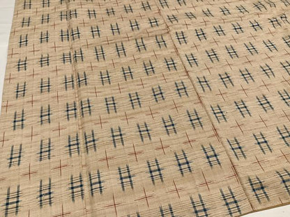 平和屋着物●上質な紬　井桁　正絹　逸品　未使用　AABG7336ph