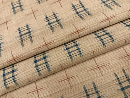 平和屋着物●上質な紬　井桁　正絹　逸品　未使用　AABG7336ph
