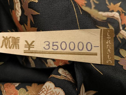 平和屋着物●訪問着　駒刺繍　松竹梅文　金彩　上代35万　仮絵羽　正絹　逸品　未使用　AABG7338ph