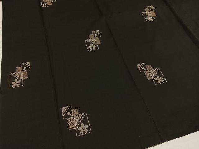 平和屋着物●本場大島紬　地空き　カタス9マルキ　夜桜文　正絹　逸品　AABG7345ph