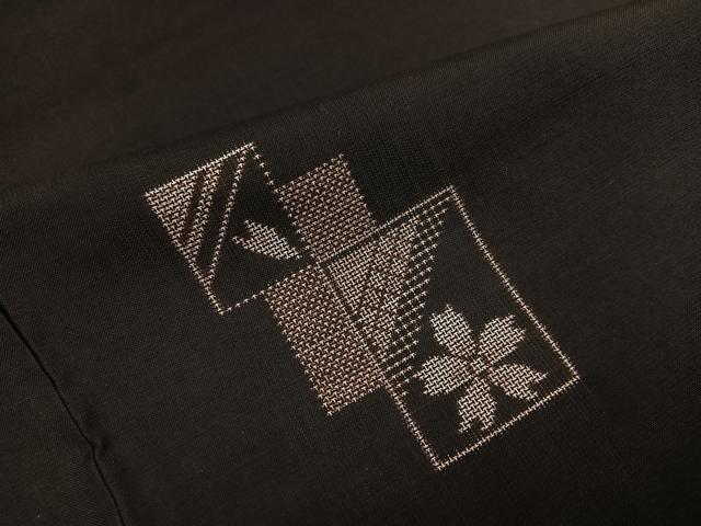 平和屋着物●本場大島紬　地空き　カタス9マルキ　夜桜文　正絹　逸品　AABG7345ph