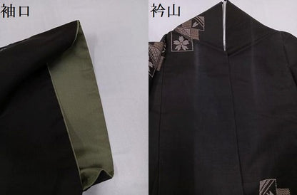 平和屋着物●本場大島紬　地空き　カタス9マルキ　夜桜文　正絹　逸品　AABG7345ph